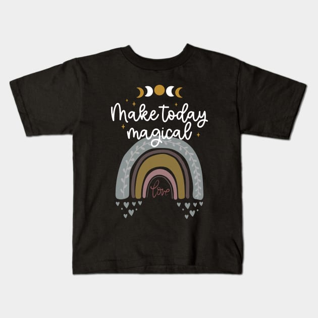 Make Today Magical with Stars and Moon Magik Kids T-Shirt by Apathecary